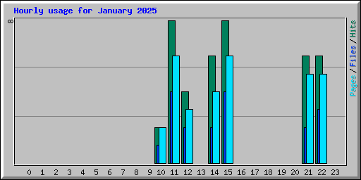 Hourly usage for January 2025