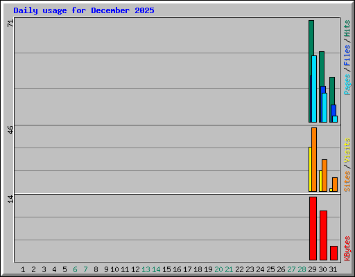 Daily usage for December 2025