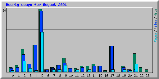 Hourly usage for August 2021