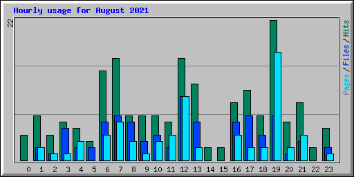 Hourly usage for August 2021