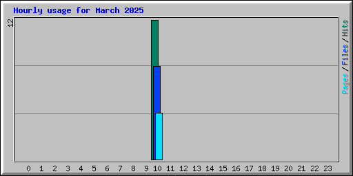 Hourly usage for March 2025