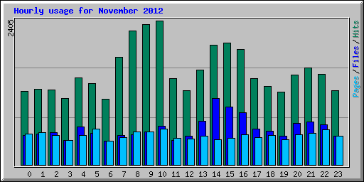 Hourly usage for November 2012