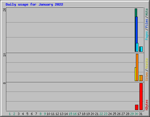 Daily usage for January 2022