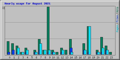 Hourly usage for August 2021