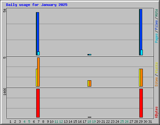 Daily usage for January 2025