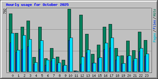 Hourly usage for October 2025