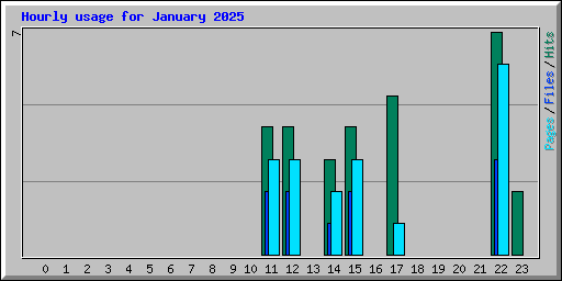 Hourly usage for January 2025