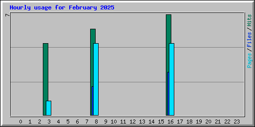 Hourly usage for February 2025