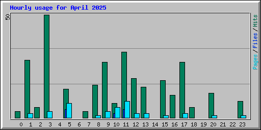Hourly usage for April 2025