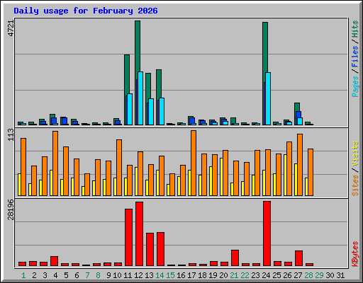 Daily usage for February 2026
