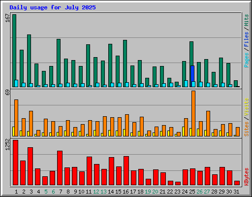Daily usage for July 2025