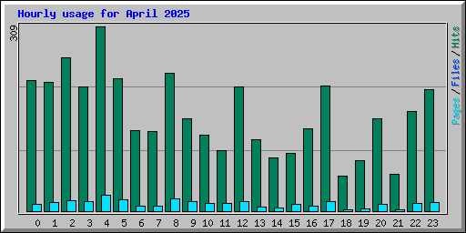 Hourly usage for April 2025