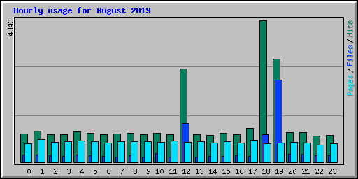 Hourly usage for August 2019