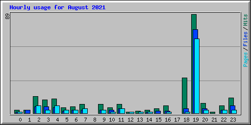 Hourly usage for August 2021