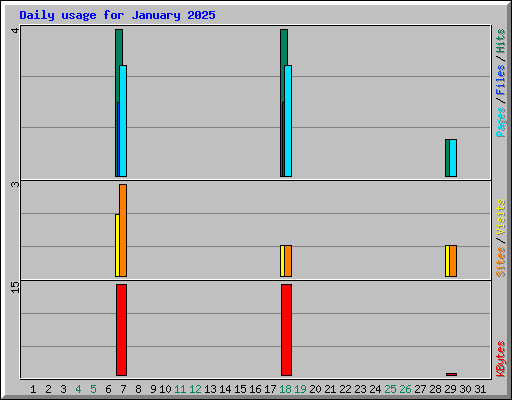 Daily usage for January 2025