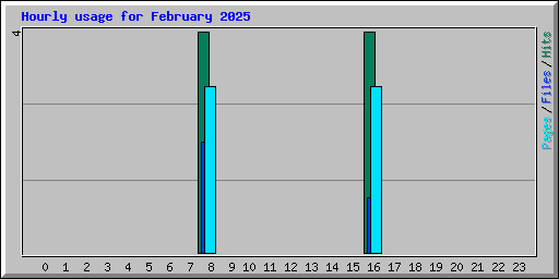 Hourly usage for February 2025