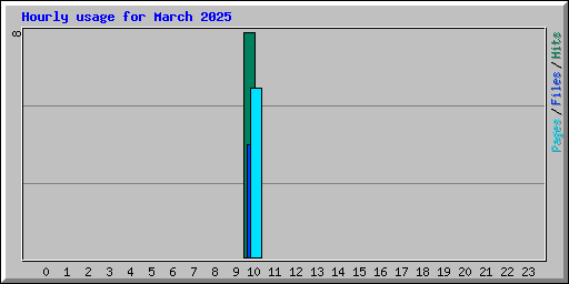Hourly usage for March 2025
