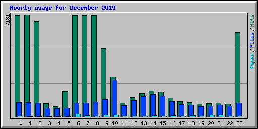 Hourly usage for December 2019