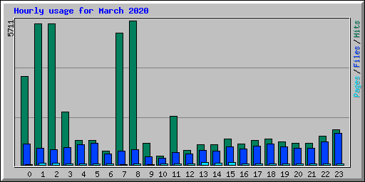 Hourly usage for March 2020