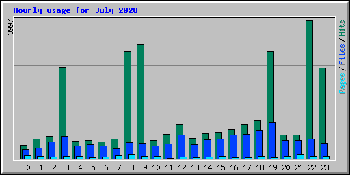 Hourly usage for July 2020