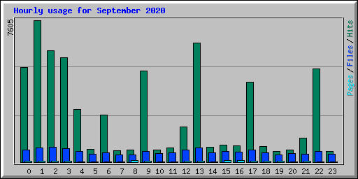 Hourly usage for September 2020