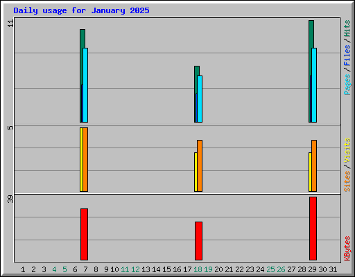 Daily usage for January 2025