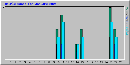 Hourly usage for January 2025