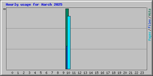 Hourly usage for March 2025