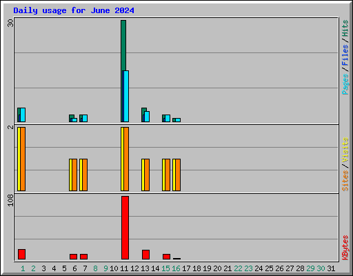 Daily usage for June 2024