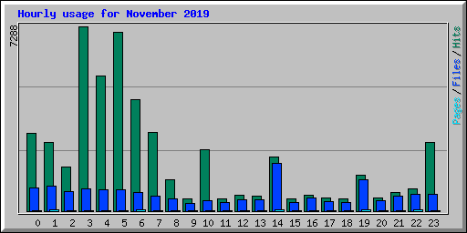 Hourly usage for November 2019