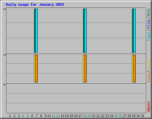 Daily usage for January 2025