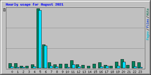 Hourly usage for August 2021