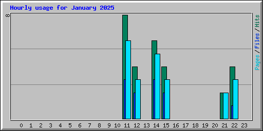 Hourly usage for January 2025
