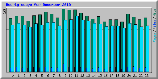 Hourly usage for December 2019