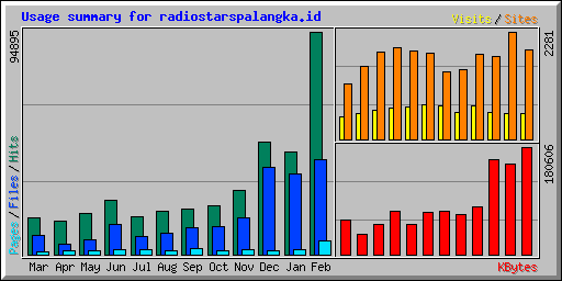 Usage summary for radiostarspalangka.id