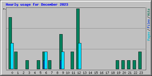 Hourly usage for December 2023