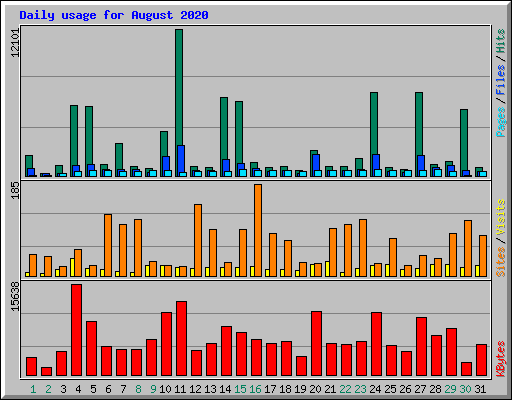 Daily usage for August 2020