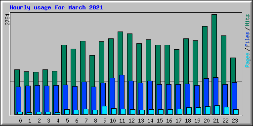 Hourly usage for March 2021