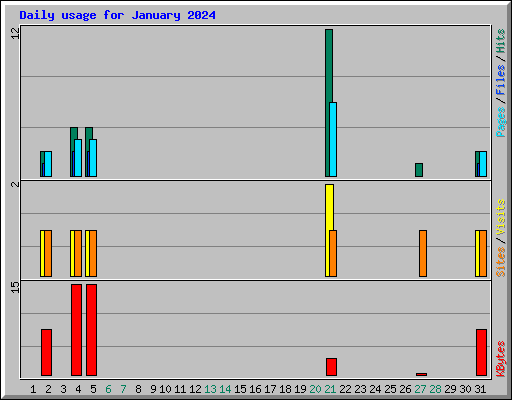 Daily usage for January 2024