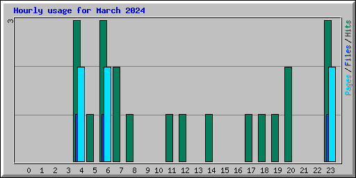 Hourly usage for March 2024