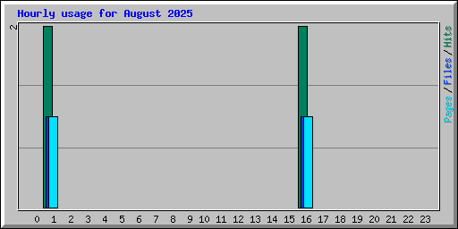 Hourly usage for August 2025