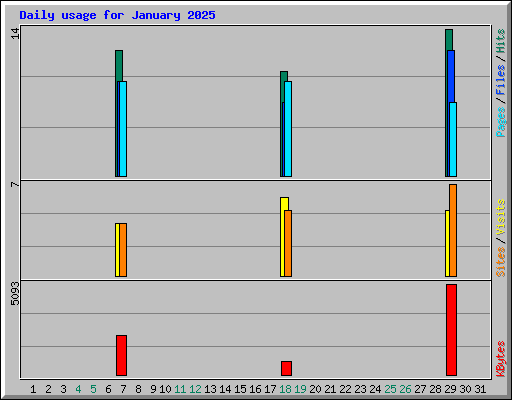 Daily usage for January 2025
