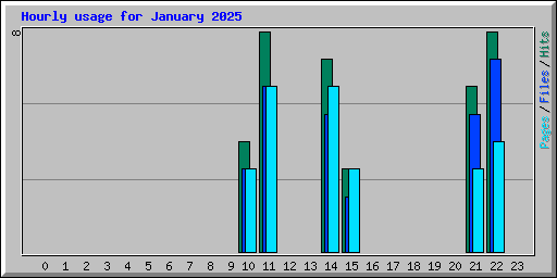 Hourly usage for January 2025
