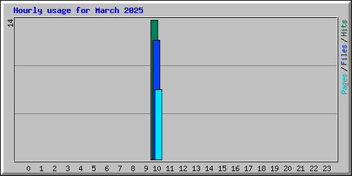 Hourly usage for March 2025