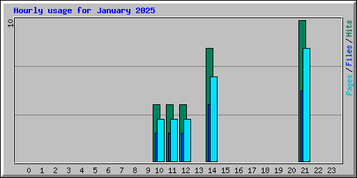 Hourly usage for January 2025