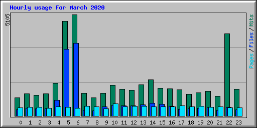 Hourly usage for March 2020