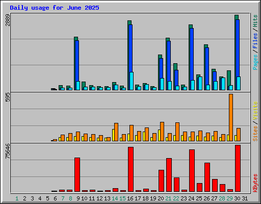Daily usage for June 2025