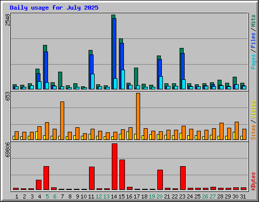 Daily usage for July 2025