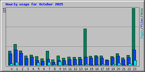 Hourly usage for October 2025