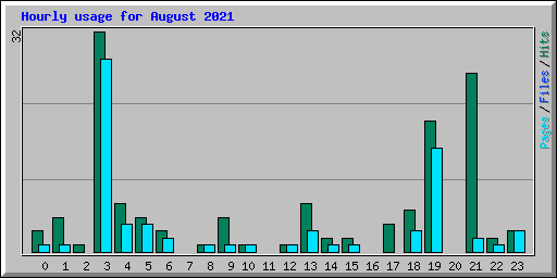 Hourly usage for August 2021